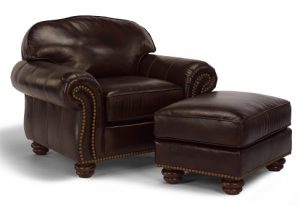 Flexsteel Bexley Leather Chair and Ottoman -0