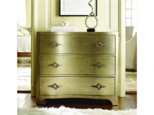 Hooker Sanctuary Three-Drawer Shaped Front Gold Chest 3008-85004
