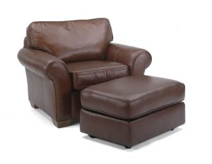 Flexsteel Vail Leather Chair and Ottoman-0