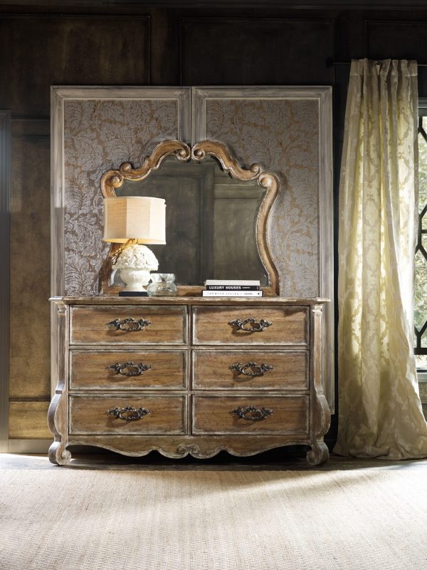 Hooker Furniture Chatelet Bedroom with Upholstered Mantle Bed-8920
