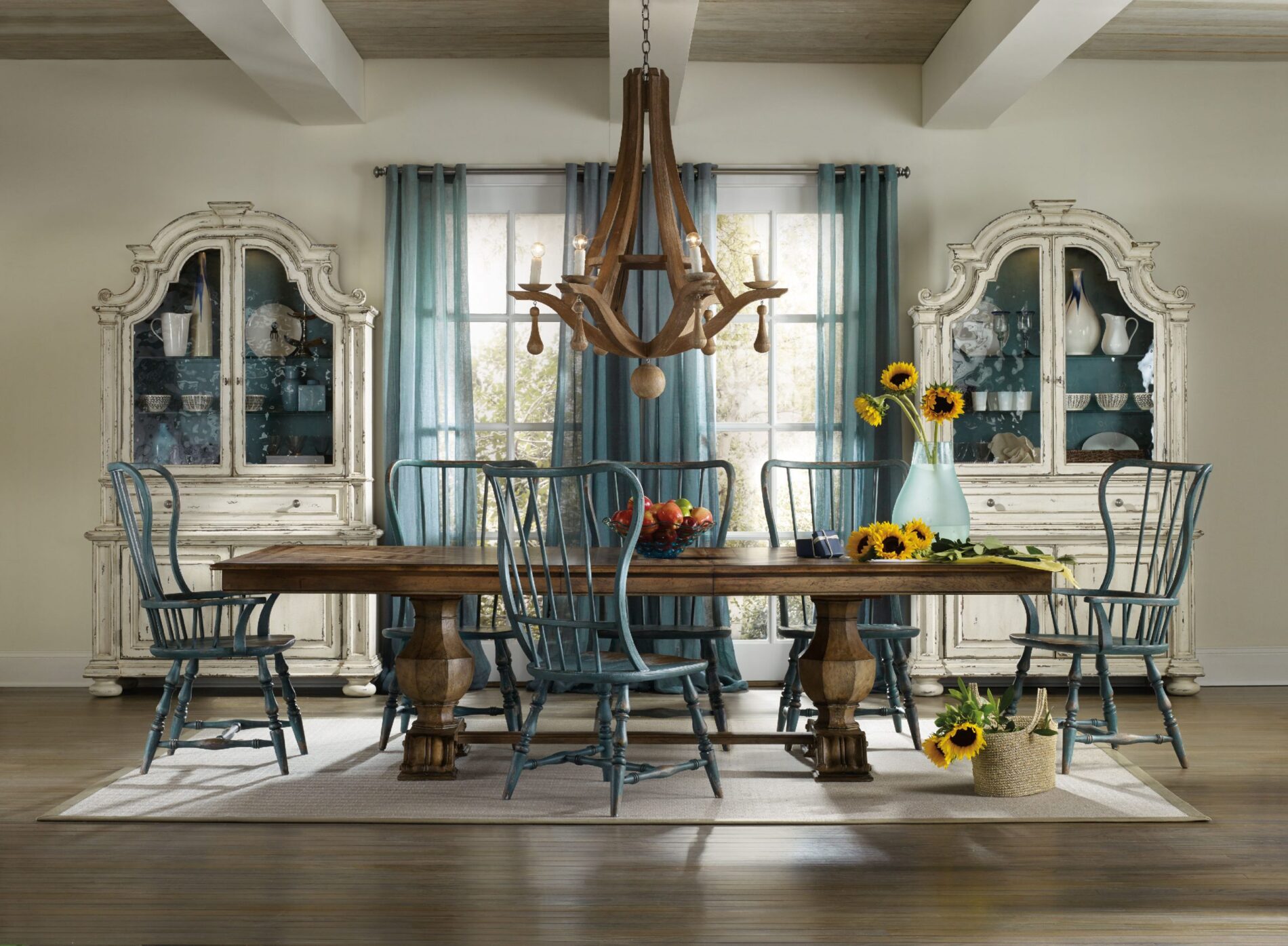 Hooker Furniture Sanctuary Dining Room with Trestle Table