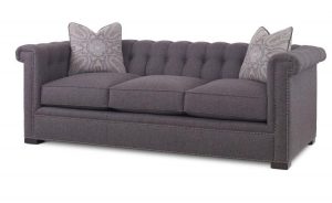 Century Modern Gray Chesterfield Sofa-0