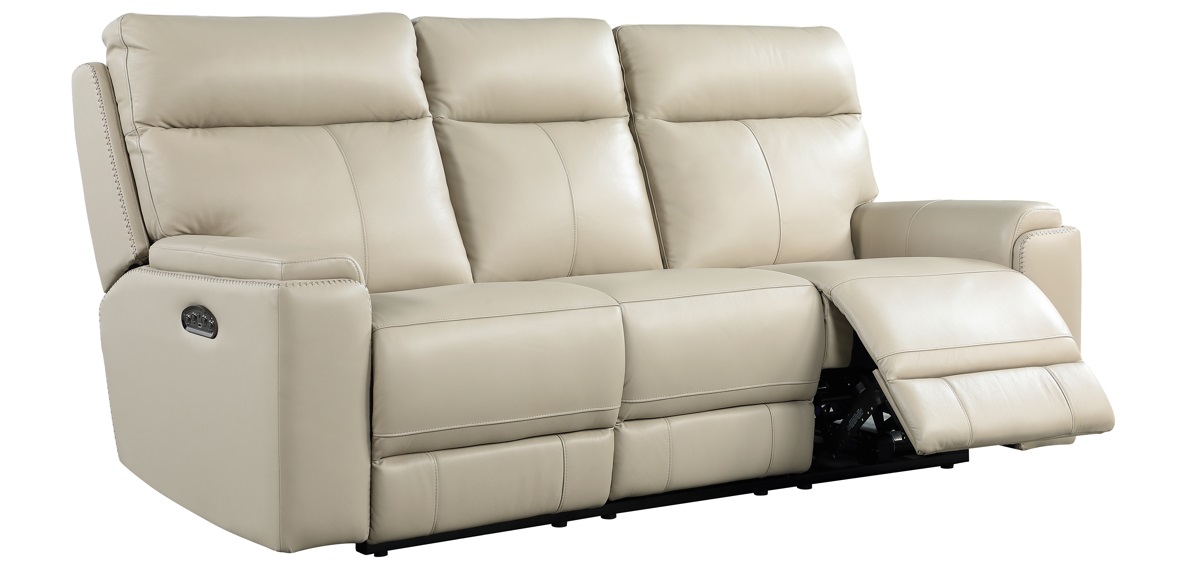 bryant silver leather sofa with recliners