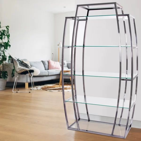 Howard Elliot Black Nickel Steel Etagere