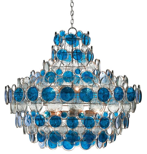 Currey & Co Galahad Blue Chandelier