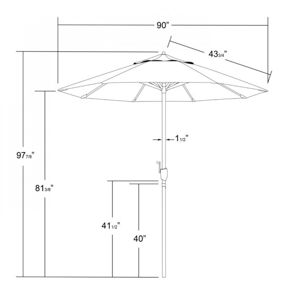 California Umbrella Casa 5401 Pacific Blue Outdoor Umbrella - Image 2
