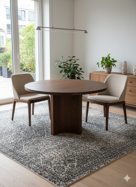 CUSTOM ROUND TABLE W_ CANADEL CHAIRS