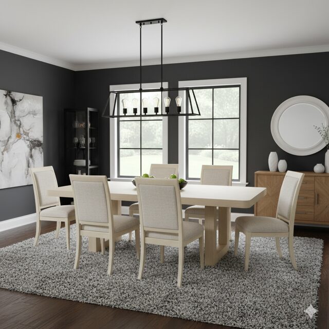 CUSTOM TABLE W_ CANDEL CHAIRS