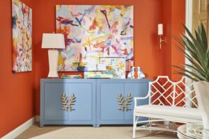 Long Leaf Blue Cabinet from Chelsea House